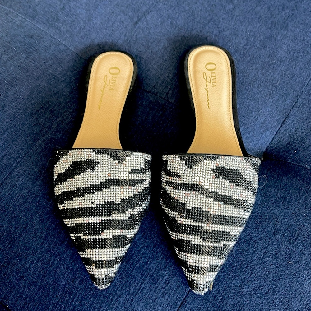 Olivia Ferguson sparkly mules, Size 8 Women.